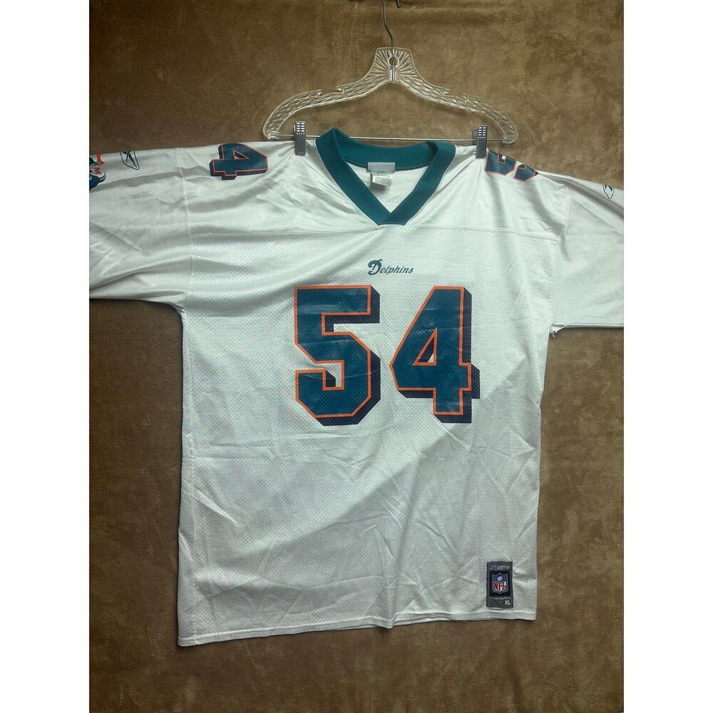 VGT Miami Dolphins Zach Thomas 54 Jersey Mens XL White Football Reebok